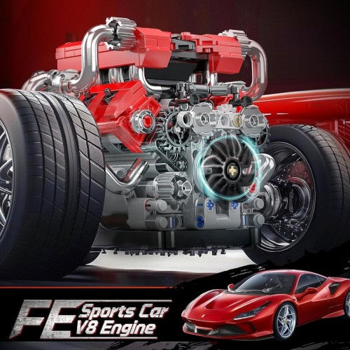 Mould King Sports Car V8 Engine 10204