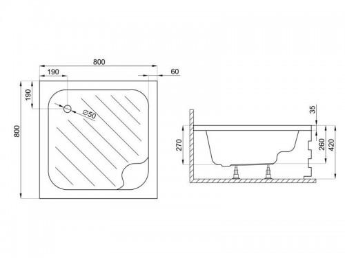 Душевой поддон Polimat Kobe