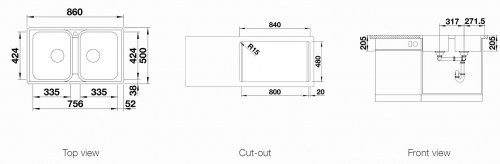 Blanco Lemis 8-IF 860х500 мм
