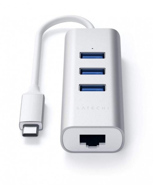 Satechi Type-C 2-in-1 Aluminum 3 Port Hub with Ethernet