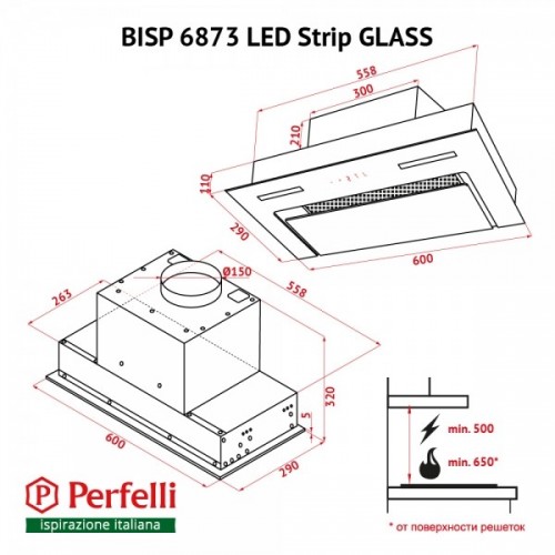 Perfelli BISP 6873 BL LED Strip GLASS