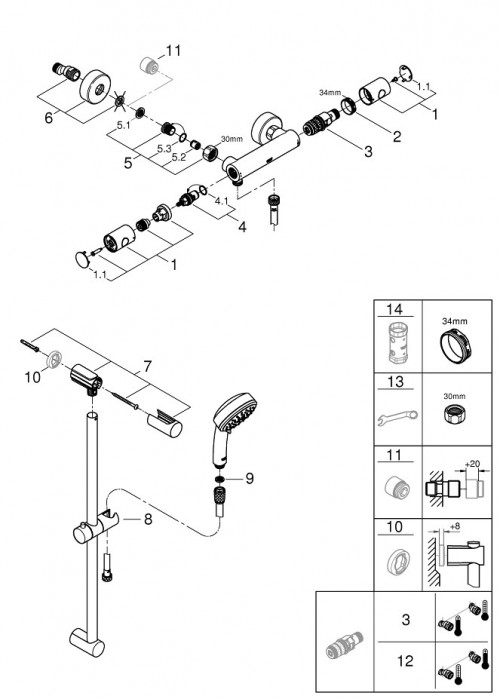 Grohe Grohtherm 800 Cosmopolitan 34768000