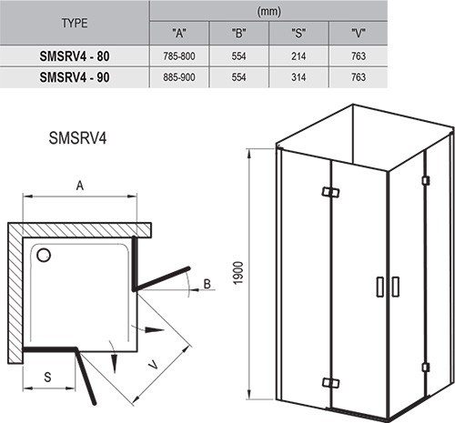 Ravak SmartLine SMSRV4-90