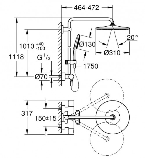 Grohe Rainshower SmartActive 310 26648000
