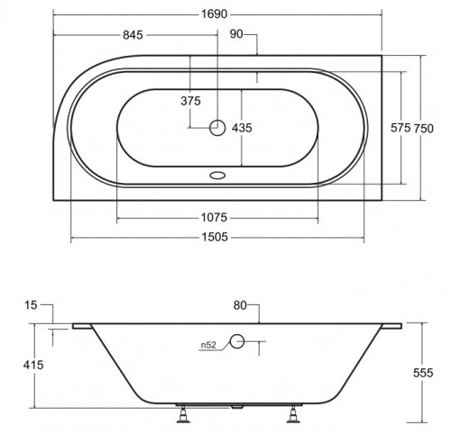 Besco Avita Slim 170x75 WAV-170-NPS