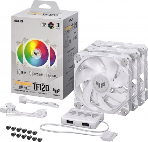 Asus TUF Gaming TF120 ARGB White - Triple Fan Kit with ARGB