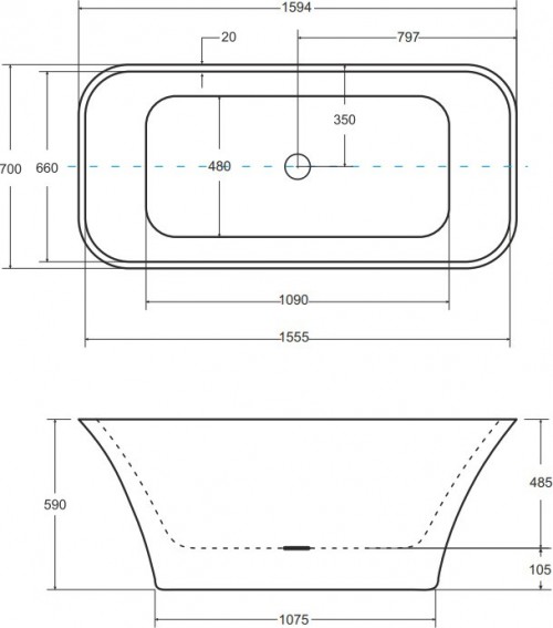 Besco Assos S-Line 160x70 WMD-160-AL