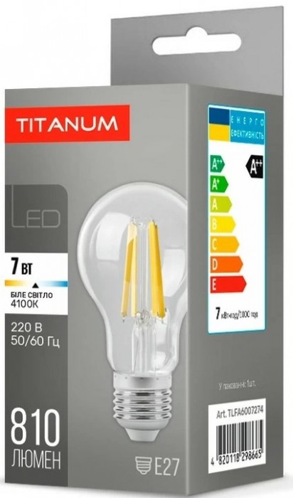 TITANUM Filament A60 7W 4100K E27 TLFA6007274