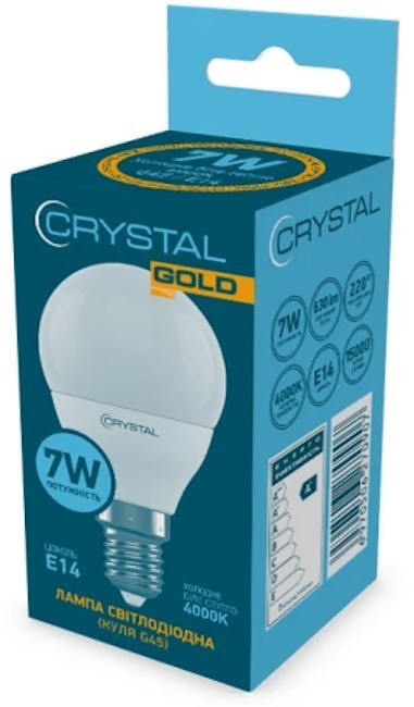 Crystal Gold G45 7W 4000K E14 G45-023