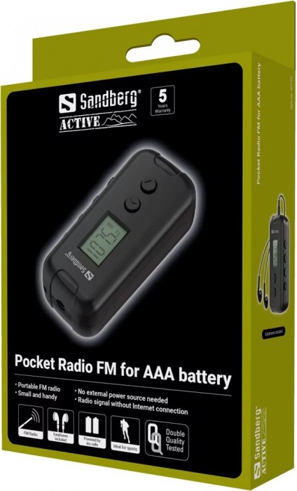 Sandberg Pocket Radio FM for AAA Battery