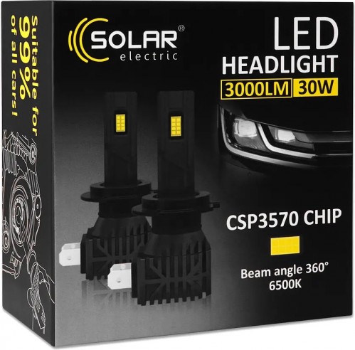 Solar LED H1 6500K 3000Lm 30W 2pcs