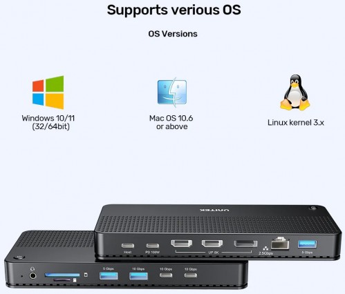 Unitek USB-C 8K Docking Station with 100W PD