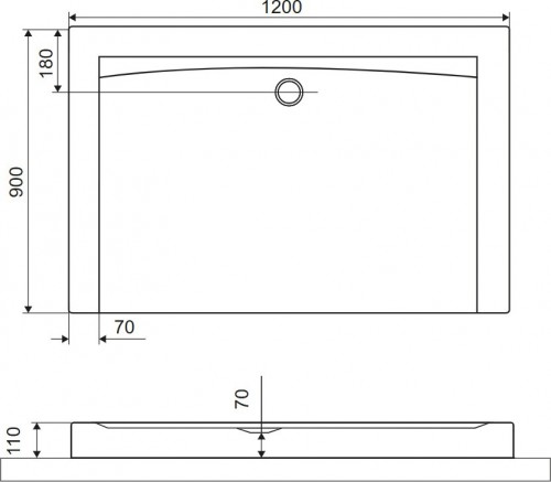 Excellent Forma Compact X 120x90 BREX.1403.120.090.WHC