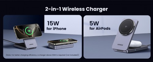 Ugreen MagFlow 15W 2-in-1 MagSafe Charger