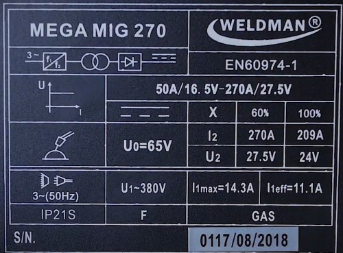 Weldman Mega MIG 270