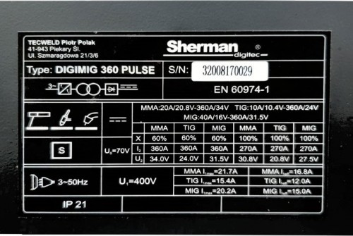 Sherman DIGIMIG 360 Pulse