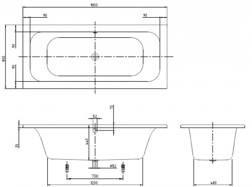 Villeroy & Boch Loop & Friends Square Duo 180x80 UBA180LFS2V