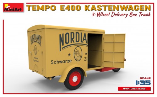 MiniArt Tempo A400 Kastenwagen 3-Wheel Delivery Box Track (1