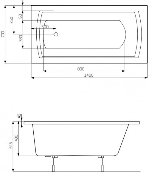 Roca Linea 140x70 A24T008000