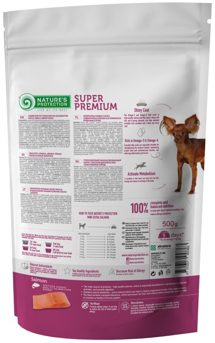 Natures Protection Mini Extra Salmon Adult Small Breeds 500