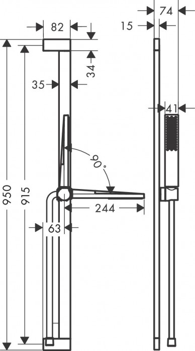 Hansgrohe Pulsify E 100 EcoSmart 24381000