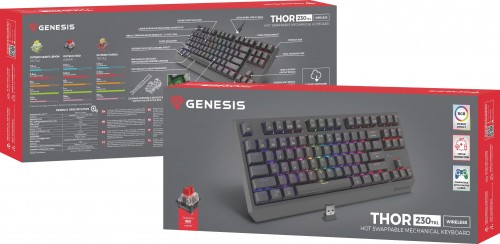 Genesis Thor 230 TKL Wireless Red Switch