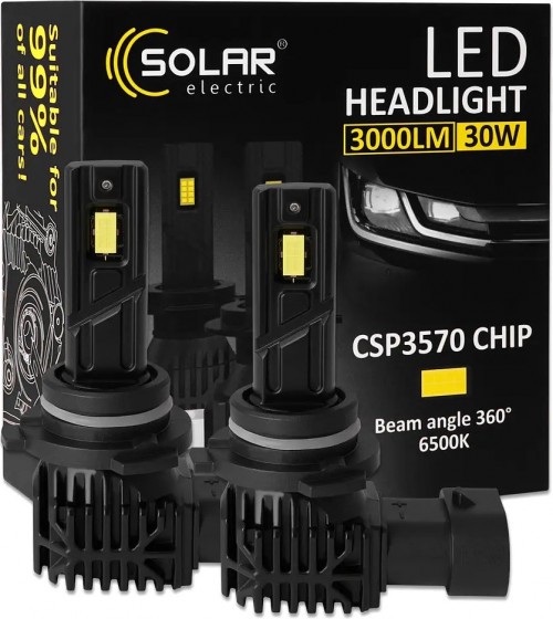 Solar LED HB4 6500K 3000Lm 30W 2pcs