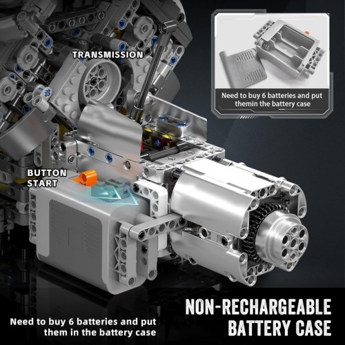 Mould King Bug Supercar W16 Engine Plus Transmission 10201