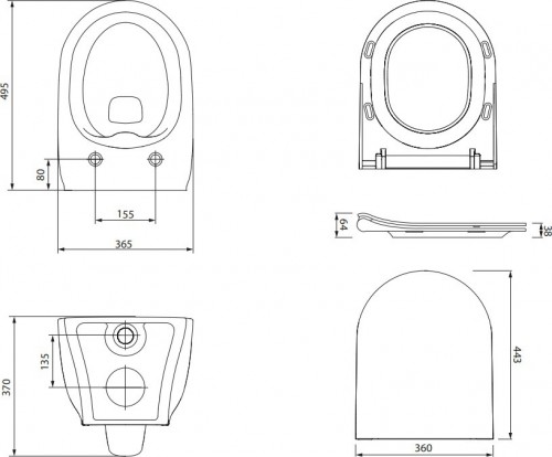 Cersanit Luna Clean On S701-871