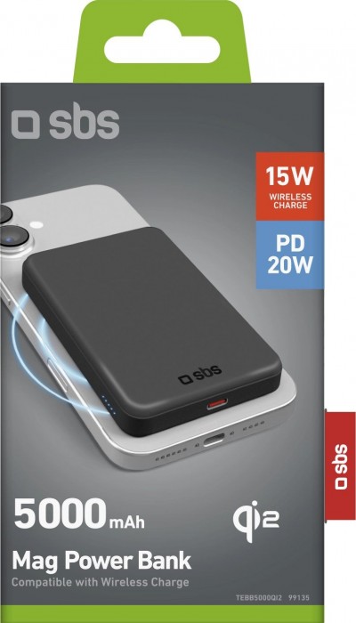 SBS Mag Power Bank Qi2 5000