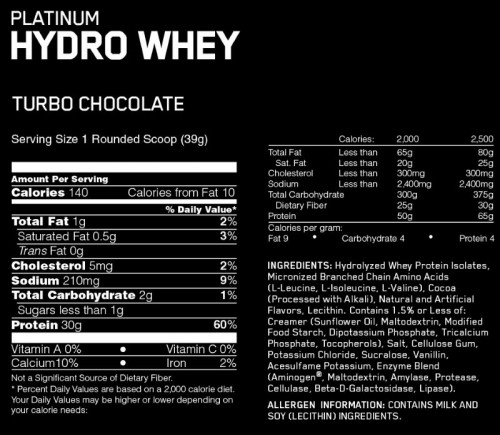 Optimum Nutrition Platinum Hydrowhey