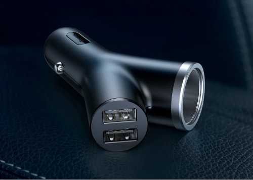 BASEUS Y-Type Dual USB + Cigarette Lighter