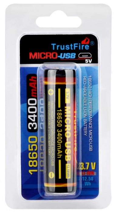 TrustFire 1x18650 3400 mAh micro USB