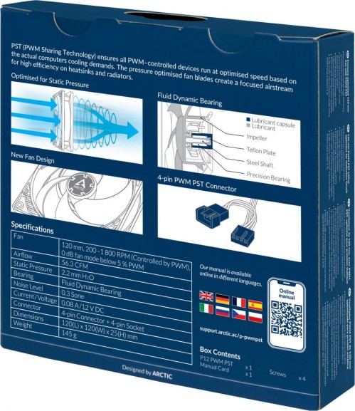 ARCTIC P12 PWM PST White/Transparent