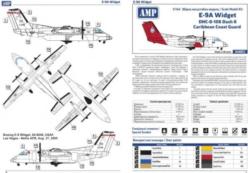 AMP E-9A Widget DHC-8-106 Dash 8 (1:144)