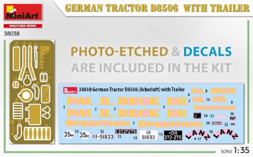 MiniArt German Tractor D8506 with Trailer (1:35)