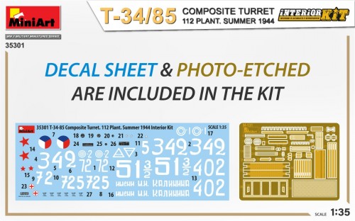 MiniArt T-34/85 Composite Turret. 112 Plant Summer 1944 Inte