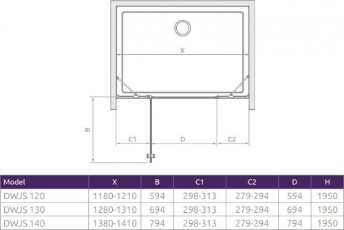 Radaway Eos DWJS 120 R 13799454-01R