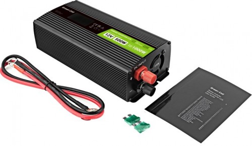 Green Cell Power Inverter LCD 12V to 500W/1000W Pure Sine