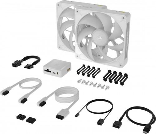 Corsair iCUE LINK RX140 MAX RGB PWM Dual Pack White