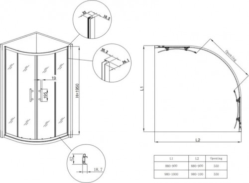 KOER SR SC04-90x90x195-TR-01