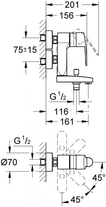 Grohe Eurostyle Cosmopolitan Vertica 23301
