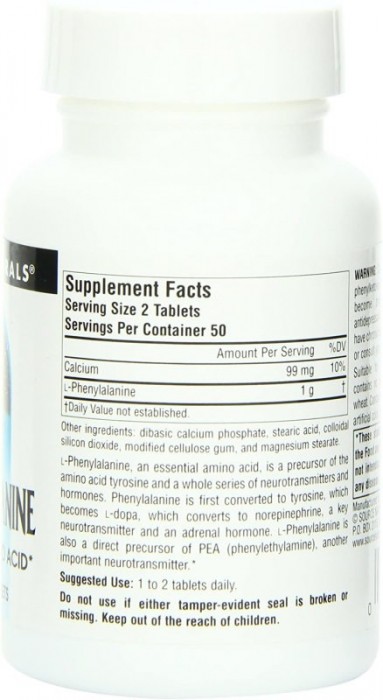 Source Naturals L-Phenylalanine 500 mg