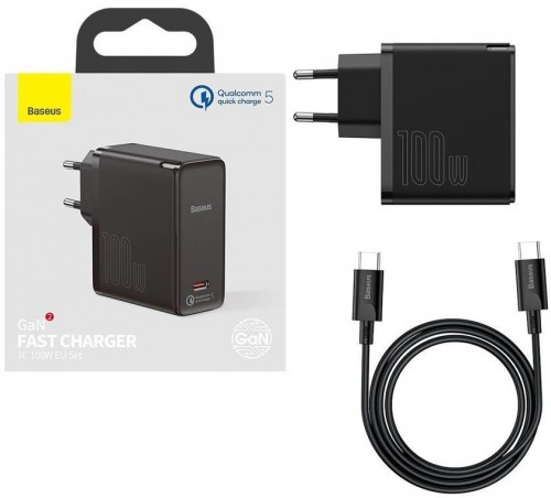 Комплектация BASEUS GaN2 Fast Charger 1C 100W