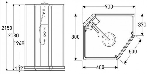 Ido Showerama 10-5 90x80