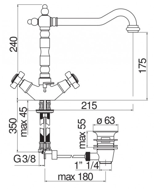 Nobili Rubinetterie Ritz RI49117-1CR