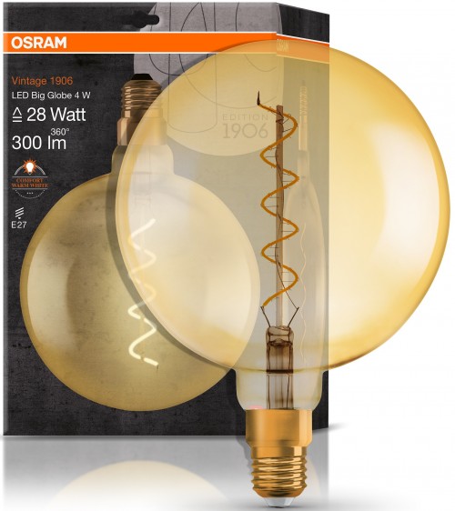 Osram LED Vintage 1906 Globe 28 4W 2000K E27