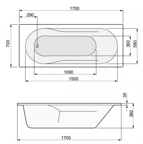 PoolSpa Lena 170x70 PWP1A10ZD000000