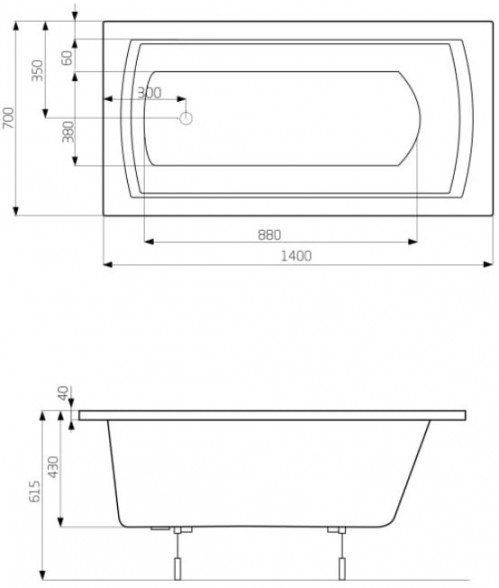 Roca Linea 140x70 A24T006000