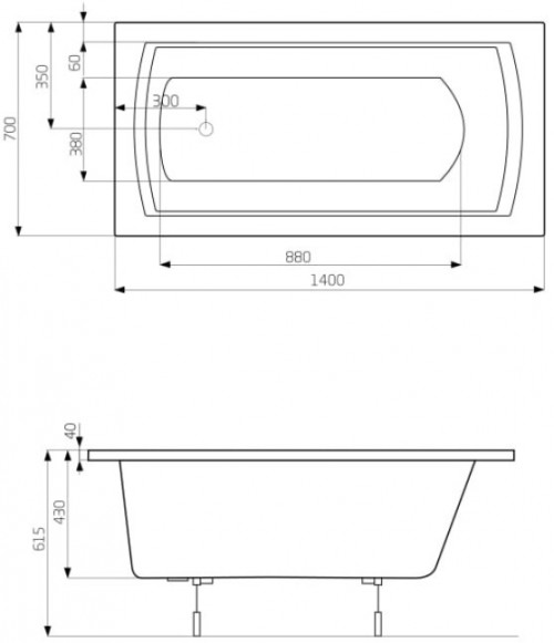 Roca Linea 140x70 A24T007000